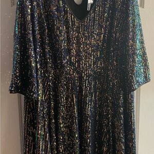 Torrid 1 1x Multi Colored Sequin Midi Dress NWT